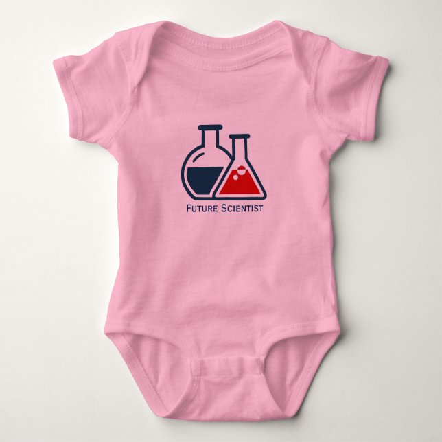 Future Scientist Beakers Design Baby Clothing Baby Strampler (Vorderseite)