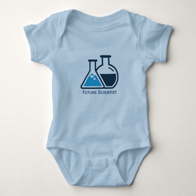 Future Scientist Beakers Design Baby Clothing Strampler (Vorderseite)
