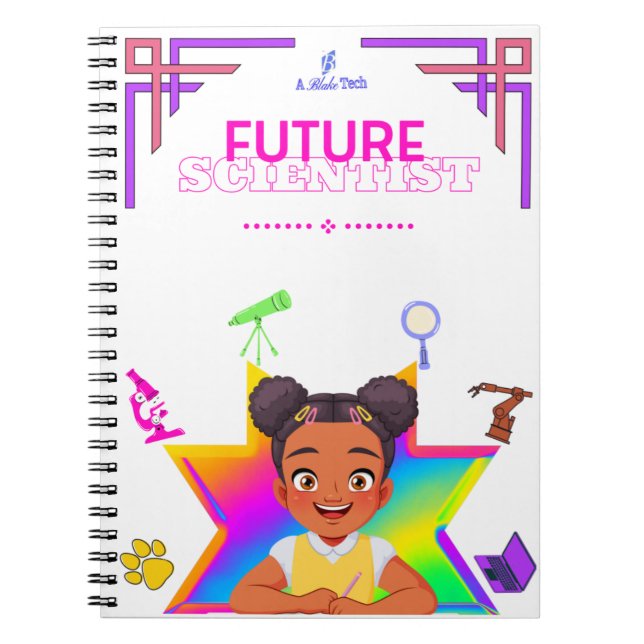 Future Scientist Inspirational Notebook (Mädchen) Notizblock (Vorderseite)