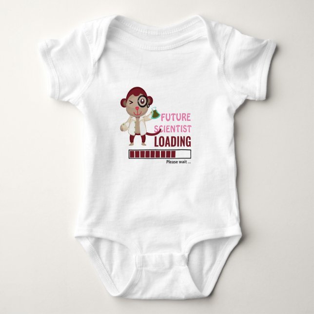 Future Scientists Loading | Neugeborener Duschaffe Baby Strampler (Vorderseite)