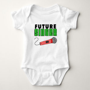 Future Singer Pink Microphon Baby Strampler