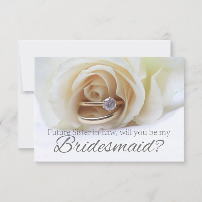Future Sister in Law Please be Bridesmaid Einladung (Vorderseite)
