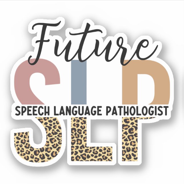 Future SLP Speech Pathologe Leopard Print Aufkleber (Vorderseite)