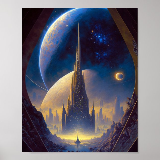 Future Space City SciFi Art Poster (Vorne)