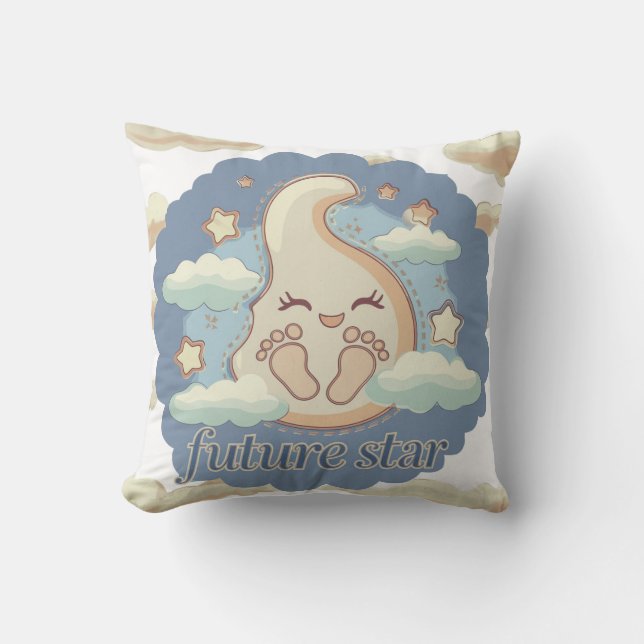 Future Star - Dreamy Baby Footprints Kissen (Vorderseite)
