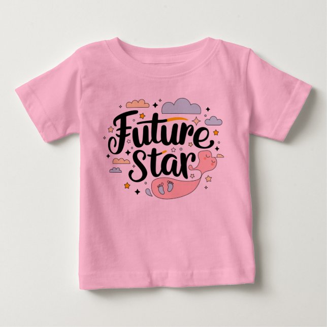 Future Star - Whimsical Baby Bump Baby T-shirt (Vorderseite)