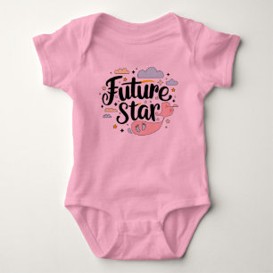 Future Star - Whimsical Baby Bump Design Strampler