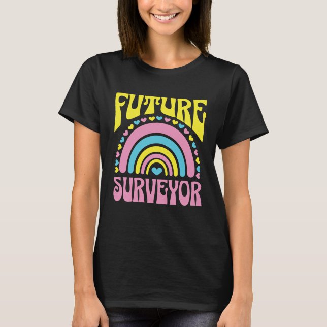Future Surveyor Bright Retro Rainbow Surveyors Tra T-Shirt (Vorderseite)