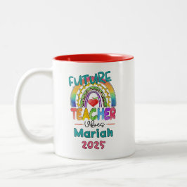 Future Teacher Personalized  Zweifarbige Tasse