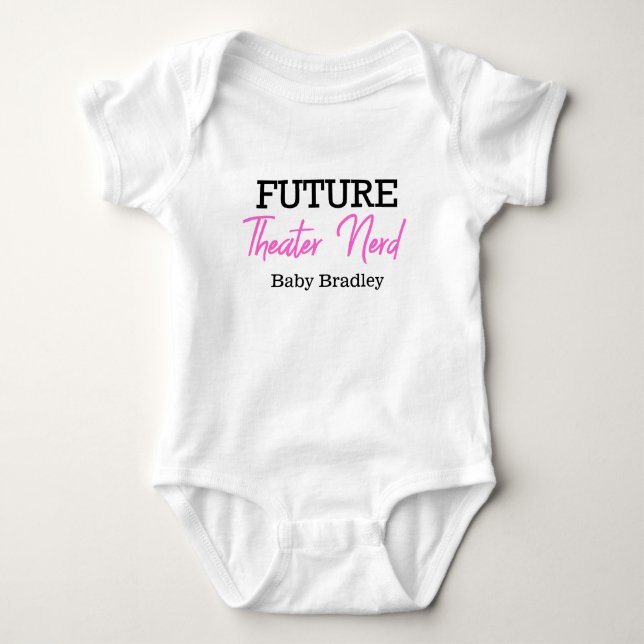Future Theater Nerd Rosa Personalisiert Baby Strampler (Vorderseite)