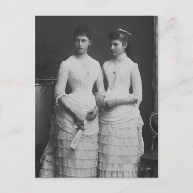 Future Tsarina Alexandra Russland & Schwester Iren Postkarte (Vorderseite)