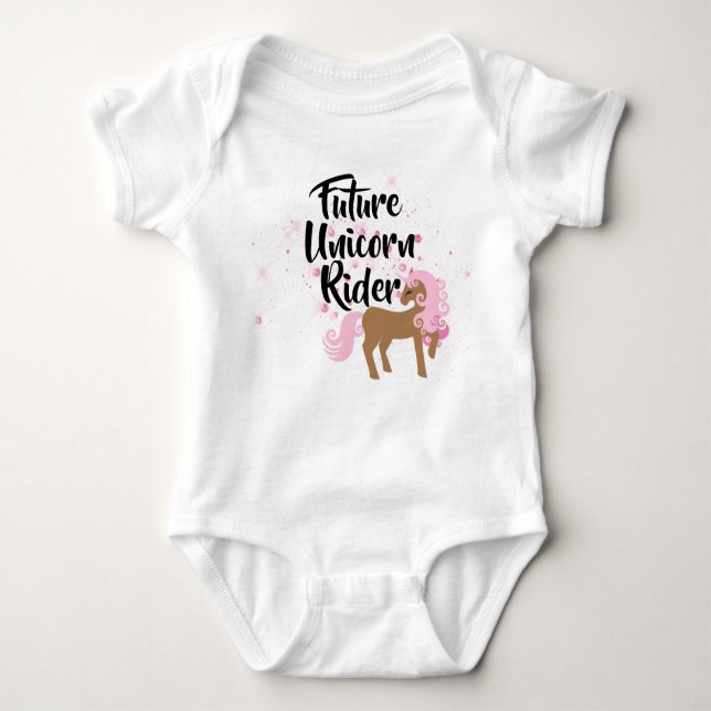 Future Unicorn Rider Baby Baby Strampler (Vorderseite)