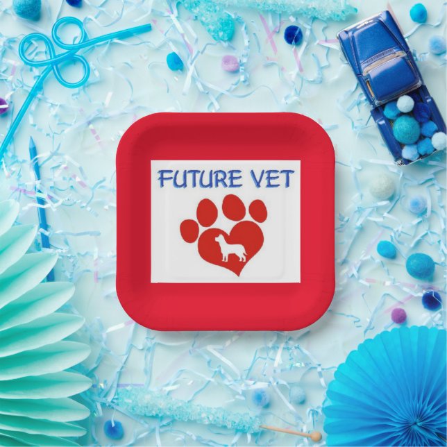 Future Vet - Hund Pappteller (Party)