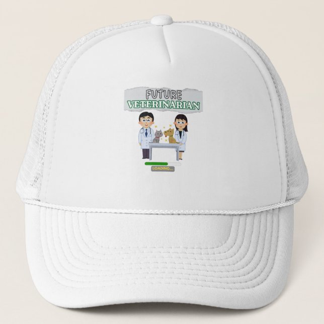 Future Veterinarian Loading – Vet Student Design Truckerkappe (Vorderseite)