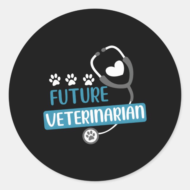 Future Veterinary Vet Kit Vet Runder Aufkleber (Vorderseite)