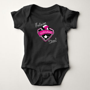 Future Volleyball Star - Hot Pink, White und Black Baby Strampler