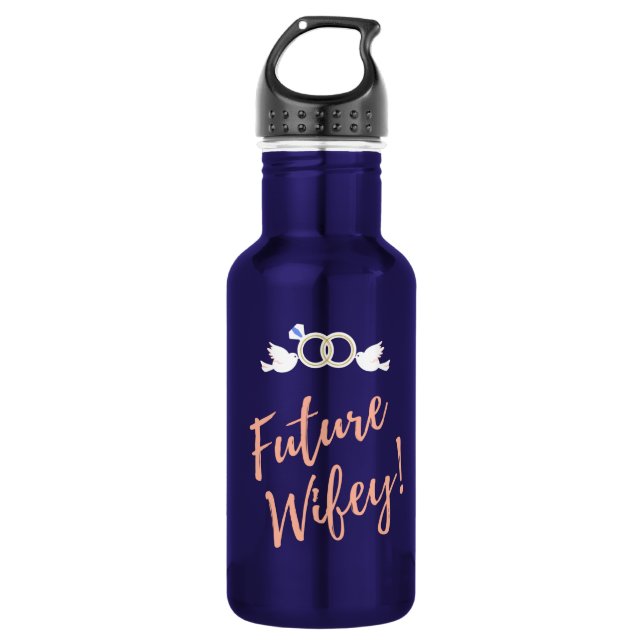 Future Wifey Love Birds Edelstahlflasche (Vorderseite)