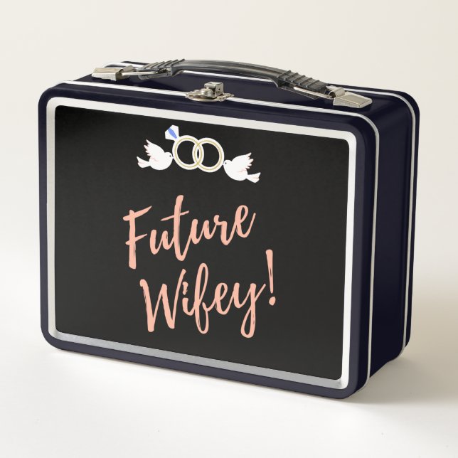 Future Wifey Love Birds Metall Brotdose (Vorderseite)