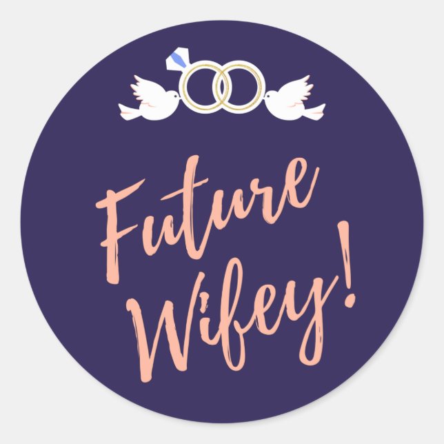 Future Wifey Love Birds Runder Aufkleber (Vorderseite)
