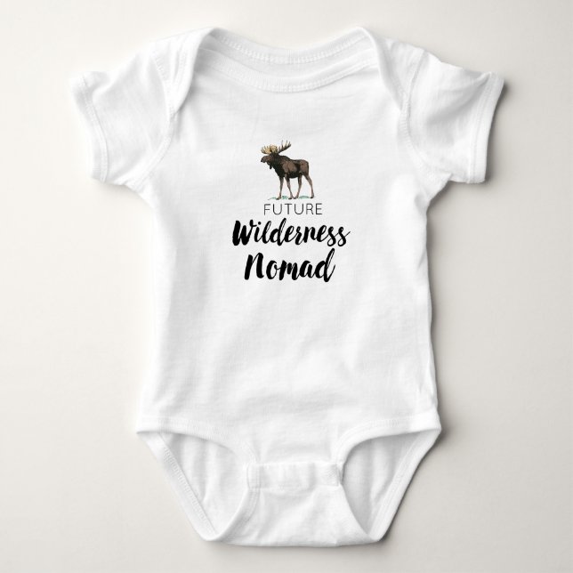 Future Wilderness Nomad mit Elch Baby Strampler (Vorderseite)