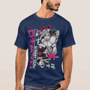 Futurismus Samurai Girls Anime Art Glitch Ästhetik T-Shirt