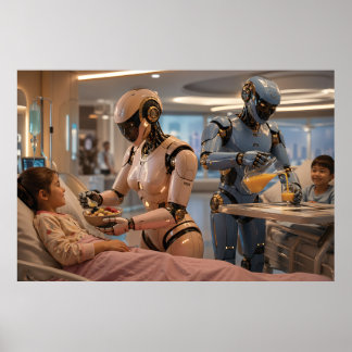 Futuristic AI Robot Caregiver  Poster