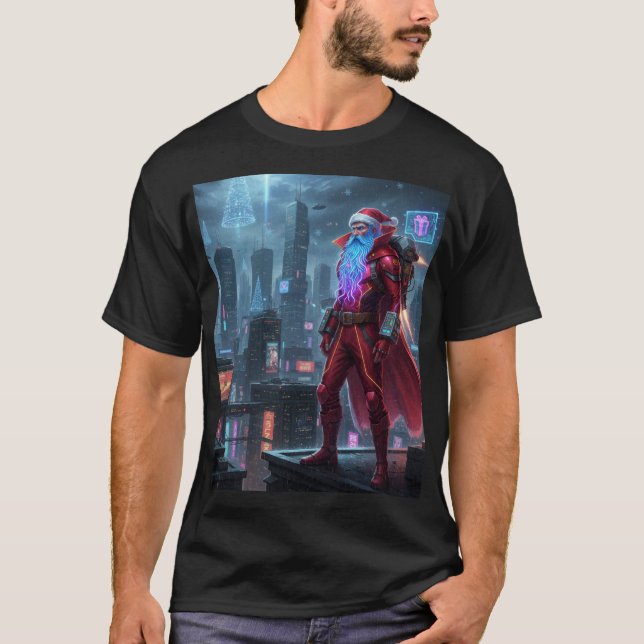 Futuristic AI Santa Claus New Year 2026 Tee (Vorderseite)
