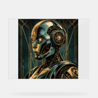 Futuristic Android Art Print | Retro Art Deco Cybe