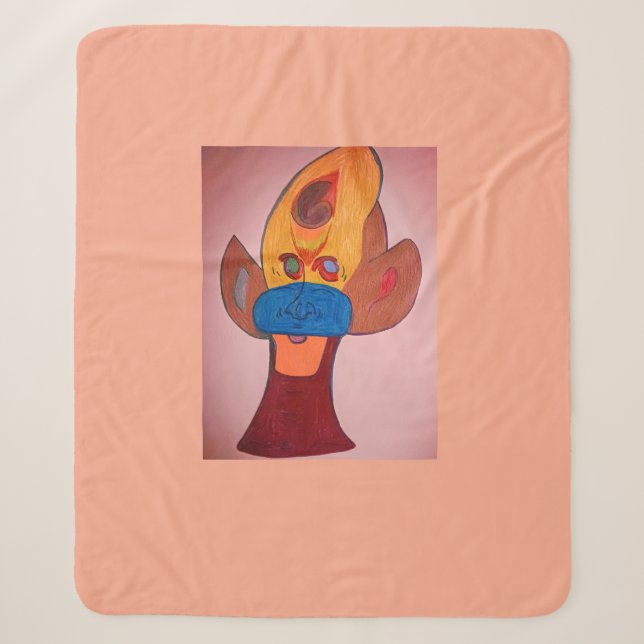 Futuristic Animal Art Sherpa Blanket Sherpadecke (Vorderseite)