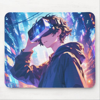 Futuristic Boy With VR - Anime Mouse Pad Mousepad
