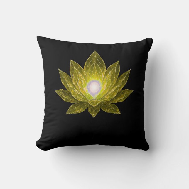 Futuristic Crystal Lotus • Sci-Fi Energy Abstract Kissen (Vorderseite)