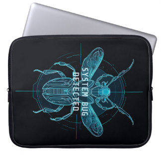 Futuristic Cyber Bug Detected IT Humor Laptopschutzhülle