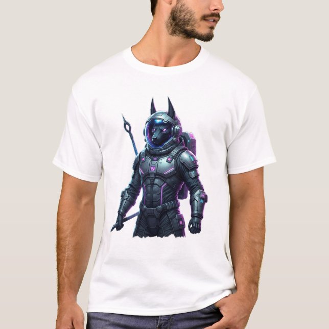Futuristic Cyberpunk Warrior Sci-Fi Graphic T-Shir T-Shirt (Vorderseite)