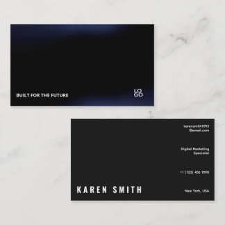 Futuristic Dark Tech Startup Business Card Visitenkarte