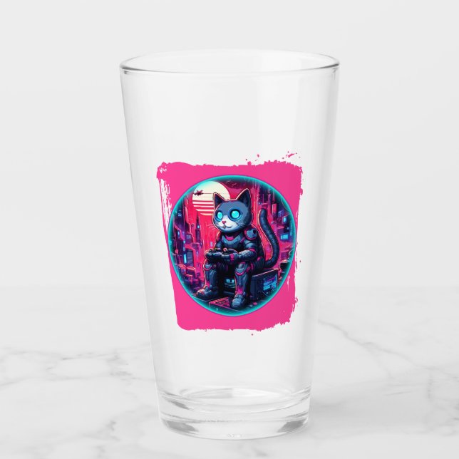 Futuristic Feline Tech Glas (Vorderseite)