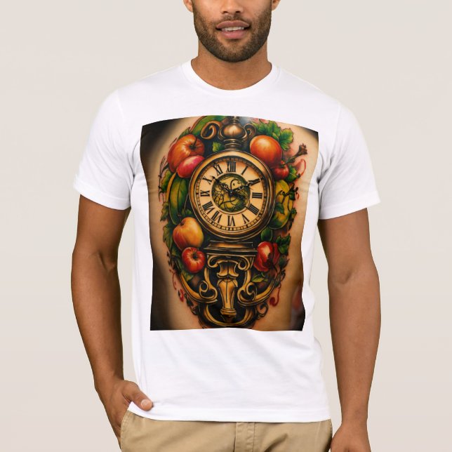 "Futuristic Fine Line Wing Tattoo T-Shirt Design – (Vorderseite)