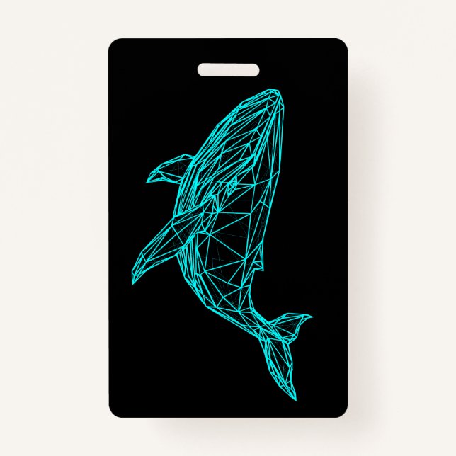 Futuristic Geometric Whale Badge (Devant)