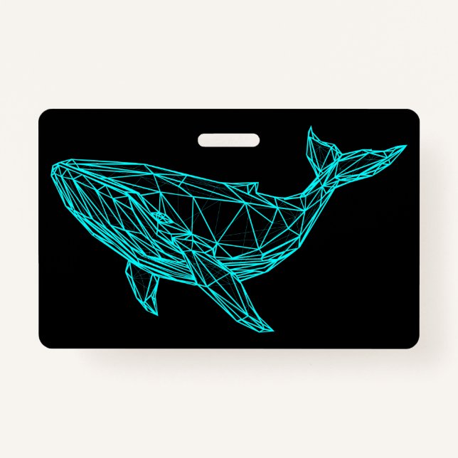 Futuristic Geometric Whale Badge Ausweis (Vorderseite)