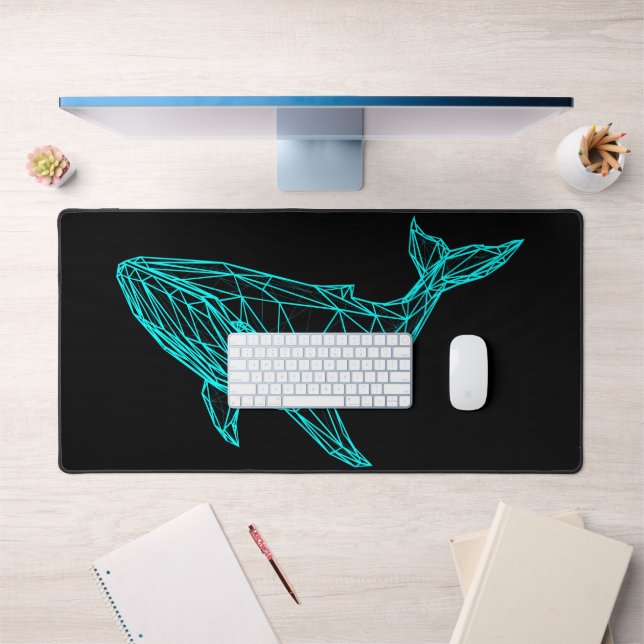 Futuristic Geometric Whale Desk Mat (Bureau 1)