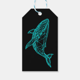 Futuristic Geometric Whale Gift Tags Geschenkanhänger