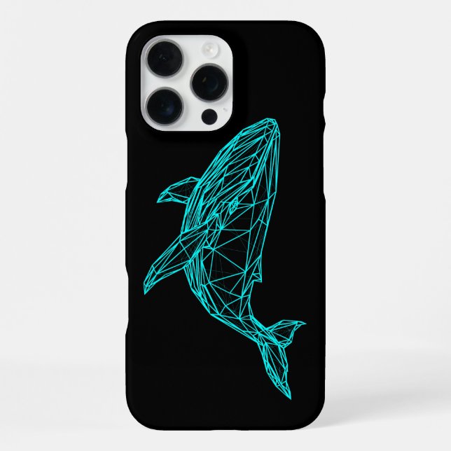 Futuristic Geometric Whale iPhone 16 Pro Max Case iPhone 16 Pro Max Hülle (Rückseite)