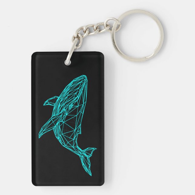Futuristic Geometric Whale Keychain Schlüsselanhänger (Rückseite)