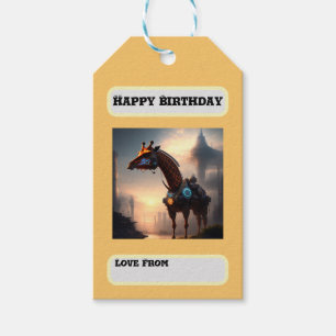 Futuristic Giraffe Robot, Geburtstag Geschenkanhänger