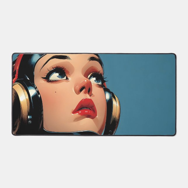 Futuristic Girl Portrait – Retro Pop Art (Recto)
