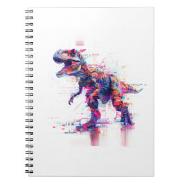 Futuristic Glitch T-Rex Dinosaur Notizblock