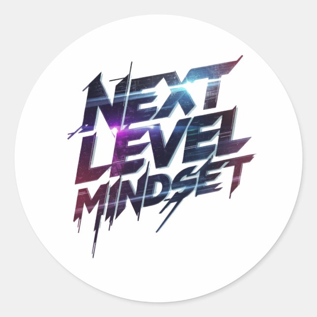 Futuristic Glitch Typography for Success Runder Aufkleber (Vorderseite)