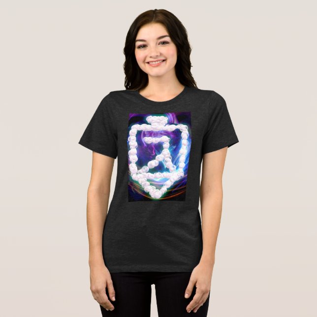 Futuristic Hanukkah dreidel bubbles Tri-Blend Shirt (Vorderseite voll)