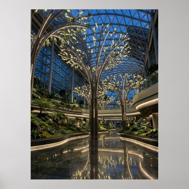 Futuristic Indoor Garden Light Trees Poster (Vorne)