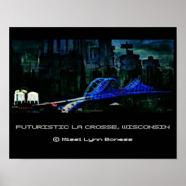 Futuristic La Crosse Wisconsin Poster (Vorne)