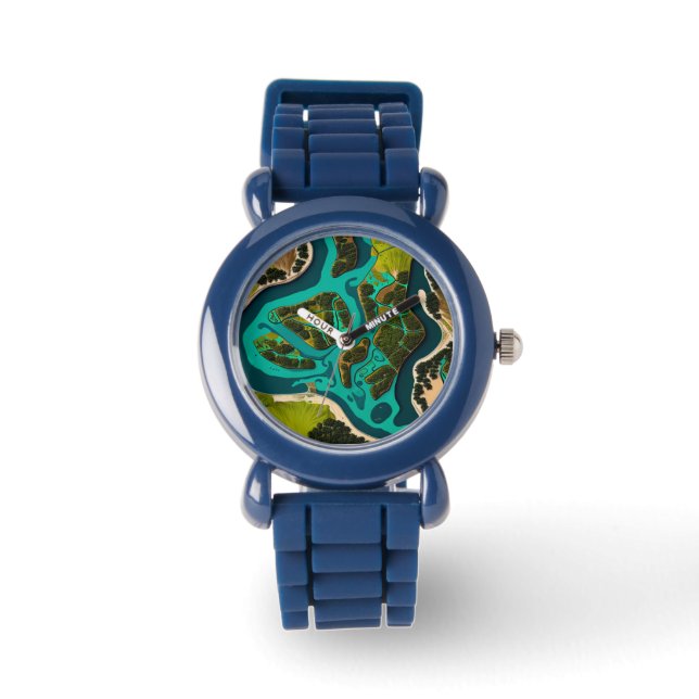 Futuristic Marshlands Armbanduhr (Vorderseite)